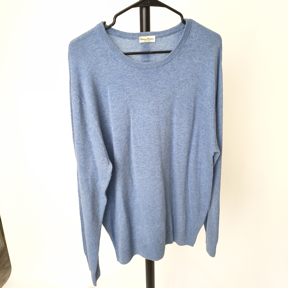 Men's Blue Sweater 100% Cashmere 3XL